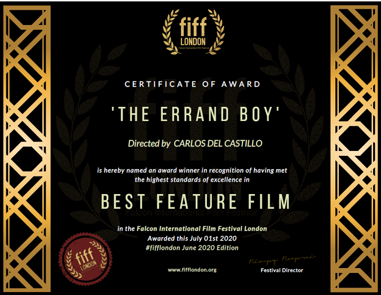El niño de los mandados premiada como mejor película en el Falcon International Film Festival de Londres